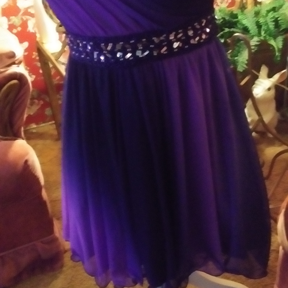 purple mini party dress